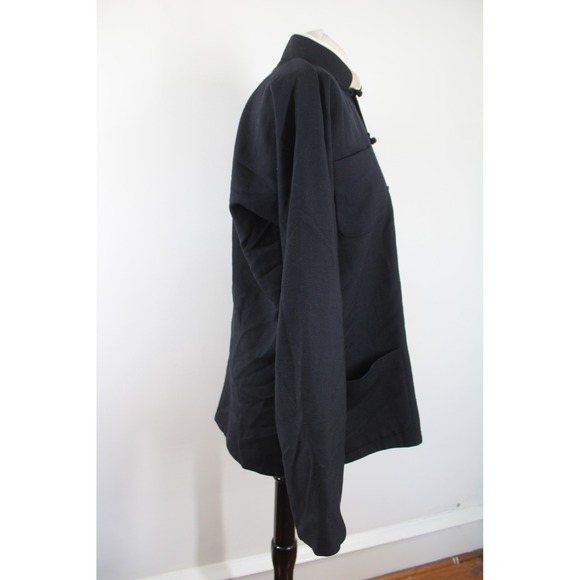 Shanghai Tang 8 Black Wool Silk-Lined Mandarin Collar Frog Button Jacket - Picture 3 of 9